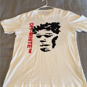 Off-White White and Black Graphic Tee